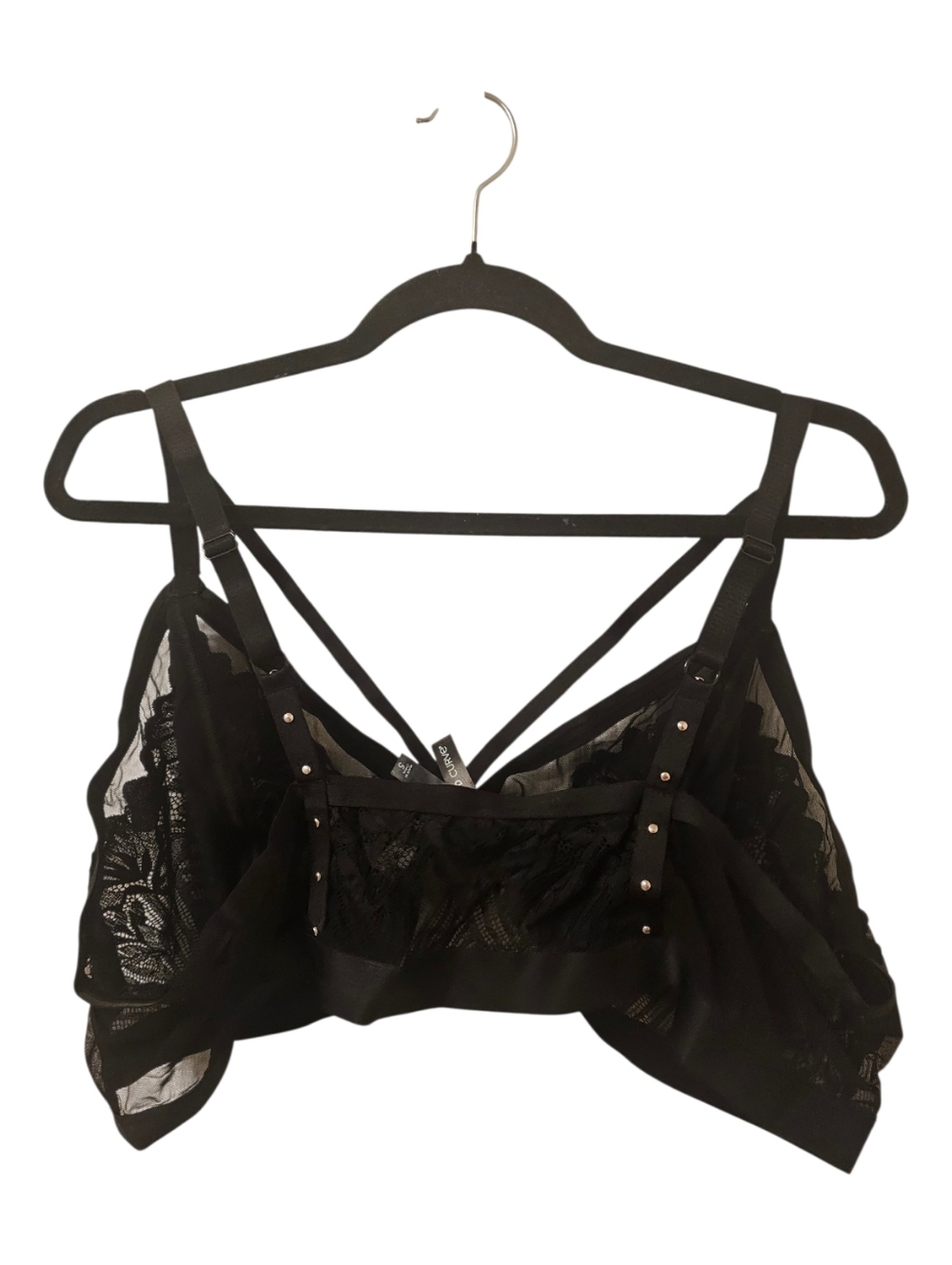 Black Torrid Women's Studs and Lace Bralette - Picture 3 of 7